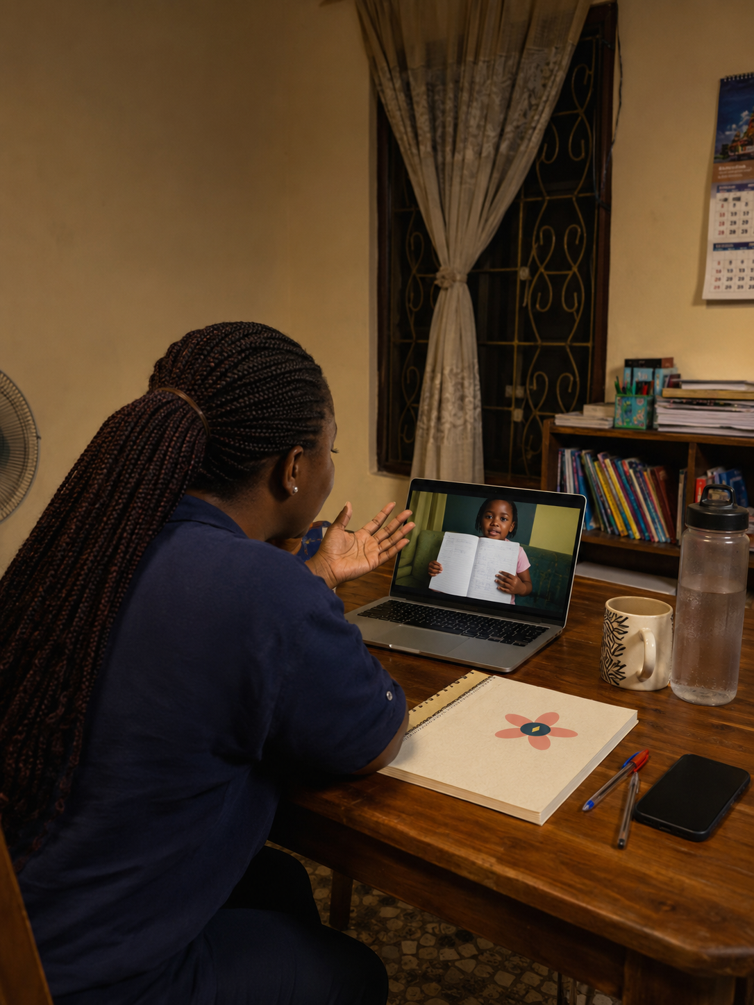 A tutor guiding a learner during a virtual session